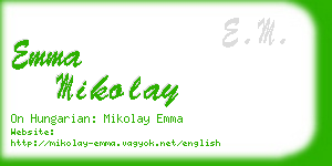 emma mikolay business card